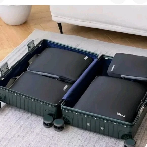 Bagail 4 Set Compression Packing Cubes Travel Black NWOT - Picture 2 of 3